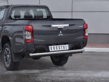 21 999 р. Защита заднего бампера (Ø63 мм, нержавейка) RUSSTAL Mitsubishi L200 5 KK,KL рестайлинг (2018-2022)  с доставкой в г. Горно‑Алтайск. Увеличить фотографию 2