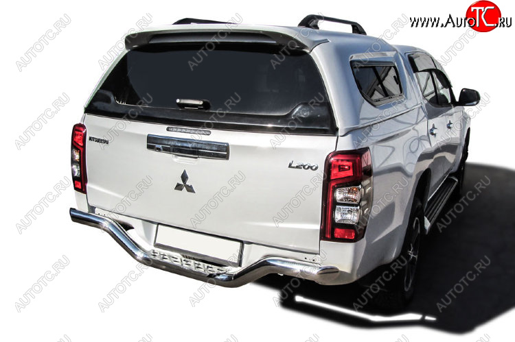 24 649 р. Защита заднего бампера Slitkoff (Ø 57 мм, волна, со стальной ступенькой) Mitsubishi L200 5 KK,KL рестайлинг (2018-2022)  с доставкой в г. Горно‑Алтайск