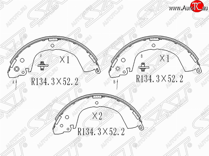 2 379 р. Колодки тормозные задние SAT  Mitsubishi L200  4 (2006-2014)  дорестайлинг  с доставкой в г. Горно‑Алтайск