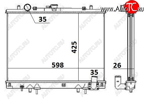 8 299 р. Радиатор двигателя SAT (пластинчатый, 2.5D, МКПП/АКПП, 4WD)  Mitsubishi L200 ( 3 K6T-K7T,  3 K74T) (1996-2006) дорестайлинг, рестайлинг  с доставкой в г. Горно‑Алтайск