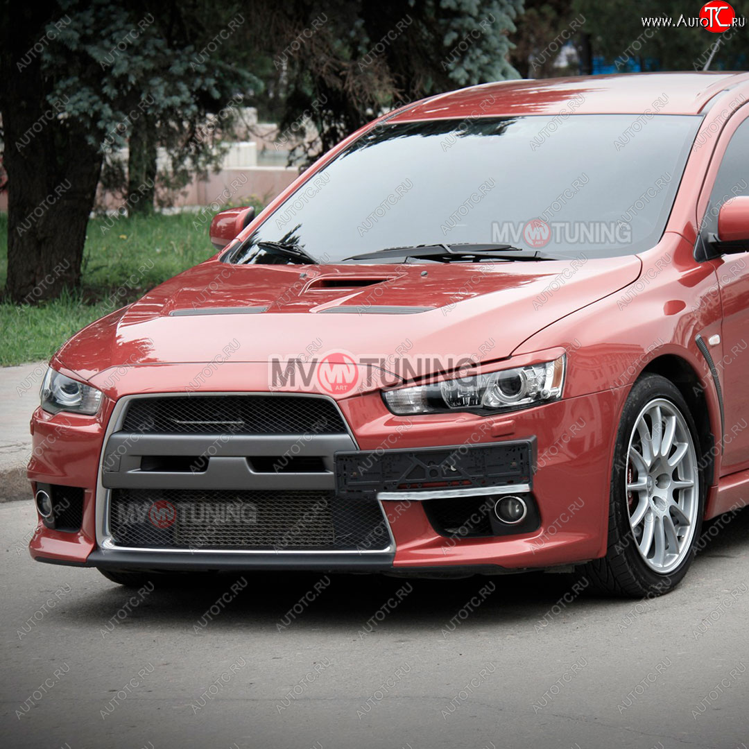 1 149 р. Реснички на фары Mitsubishi Lancer 10 седан рестайлинг (2011-2017) (Неокрашенные)  с доставкой в г. Горно‑Алтайск