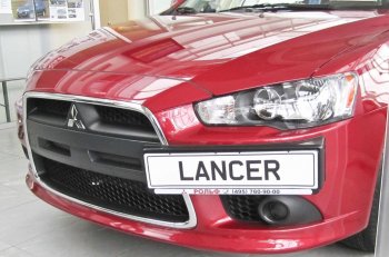 2 199 р. Воздуховоды радиатора в передний бампер Квадрат Mitsubishi Lancer 10 седан рестайлинг (2011-2017) (Неокрашенные)  с доставкой в г. Горно‑Алтайск. Увеличить фотографию 2