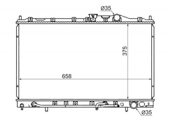 Радиатор двигателя SAT (пластинчатый, МКПП/АКПП) Mitsubishi Lancer 7 седан (1991-1995)