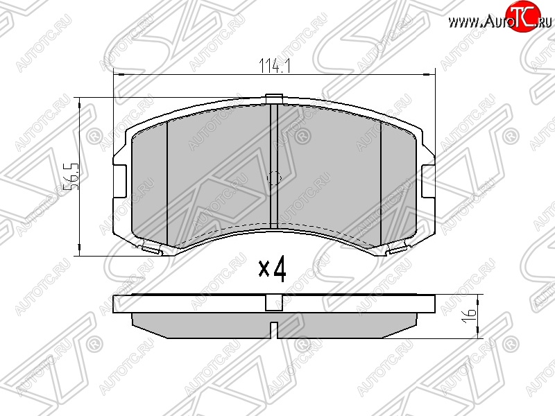 1 199 р. Колодки тормозные SAT (передние)  Mitsubishi Lancer Cedia  9 (2000-2003) CS универсал  с доставкой в г. Горно‑Алтайск