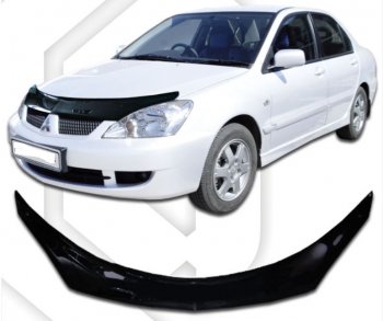 2 199 р. Дефлектор капота CA-Plastiс exclusive Mitsubishi Lancer 9 2-ой рестайлинг седан (2005-2009) (серия Classic черный)  с доставкой в г. Горно‑Алтайск. Увеличить фотографию 2