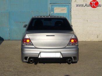 18 499 р. Задний бампер INGS Extreem  Mitsubishi Lancer  9 (2003-2009) 1-ый рестайлинг седан, 2-ой рестайлинг седан (Неокрашенный)  с доставкой в г. Горно‑Алтайск. Увеличить фотографию 4