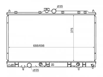 Радиатор двигателя SAT (трубчатый, МКПП/АКПП, 1.3/1.5/1.6/2.0) Mitsubishi Lancer 9 2-ой рестайлинг универсал (2005-2009)