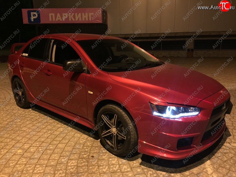 579 р. Реснички на фары Style Mitsubishi Lancer 10 CY седан рестайлинг (2011-2017) (Неокрашенные)  с доставкой в г. Горно‑Алтайск