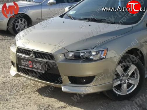 4 199 р. Клыки переднего бампера (комплектация 2.0 INTENSE) MV-Tuning Mitsubishi Lancer 10 хэтчбэк дорестайлинг (2007-2010) (Неокрашенные)  с доставкой в г. Горно‑Алтайск