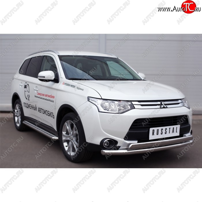 38 999 р. Широкая защита порогов с трубой диаметром 42 мм SLITKOFF v3 Mitsubishi Outlander GF 2-ой рестайлинг (2015-2018)  с доставкой в г. Горно‑Алтайск