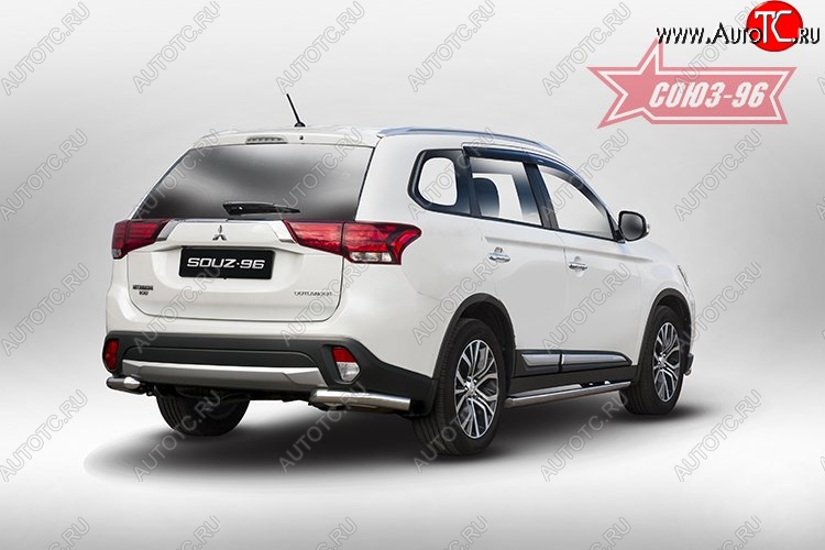 8 504 р. Защита заднего бампера из боковых полированых уголков (d60) Souz-96 Mitsubishi Outlander GF 2-ой рестайлинг (2015-2018)  с доставкой в г. Горно‑Алтайск