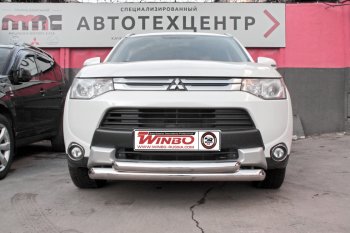 14 249 р. Защита переднего бампера Mitsubishi Outlander 2014+  Mitsubishi Outlander  GF (2015-2018) 2-ой рестайлинг  с доставкой в г. Горно‑Алтайск. Увеличить фотографию 2