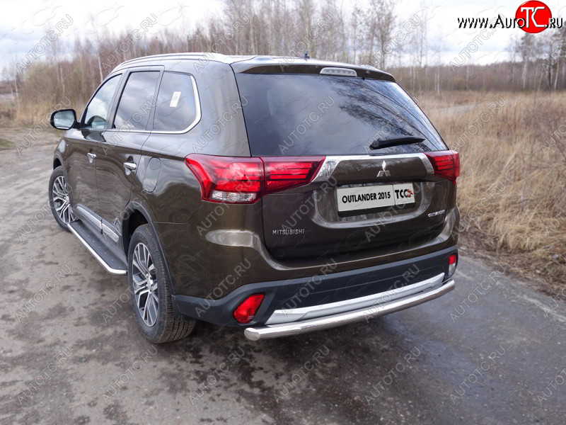 21 799 р. Защита заднего бампера ТСС (нержавейка d 60,3 мм)  Mitsubishi Outlander  GF (2014-2018) 1-ый рестайлинг, 2-ой рестайлинг  с доставкой в г. Горно‑Алтайск