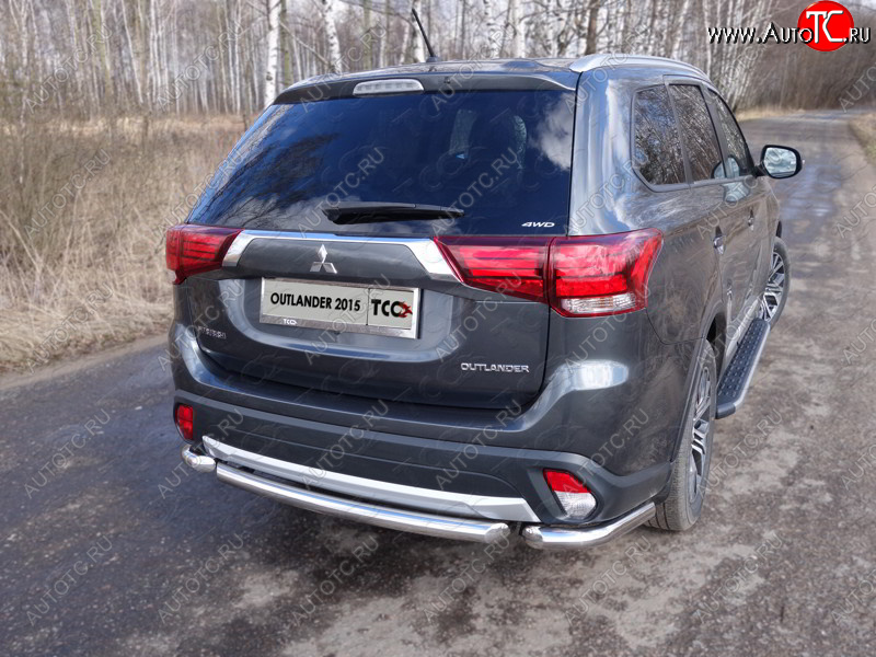 16 899 р. Защита заднего бампера (короткая) ТСС (нержавейка d 60,3 мм)  Mitsubishi Outlander  GF (2014-2018) 1-ый рестайлинг, 2-ой рестайлинг  с доставкой в г. Горно‑Алтайск