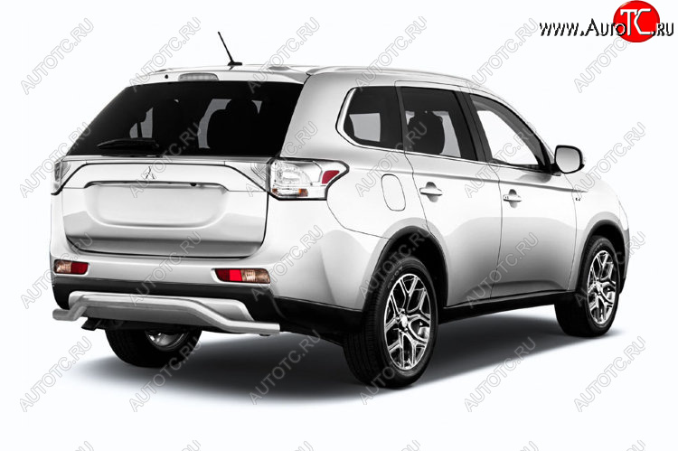 11 949 р. Защита заднего бампера Slitkoff (Ø 57, волна)  Mitsubishi Outlander  GF (2014-2016) 1-ый рестайлинг (Нержавеющая сталь)  с доставкой в г. Горно‑Алтайск