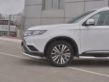 16 799 р. Защита переднего бампера (Ø 63 мм, нержавейка) SLITKOFF Mitsubishi Outlander GF 3-ий рестайлинг (2018-2022)  с доставкой в г. Горно‑Алтайск. Увеличить фотографию 4