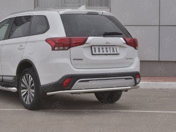 16 449 р. Защита заднего бампера (Ø42 мм, нержавейка) SLITKOFF Mitsubishi Outlander GF 3-ий рестайлинг (2018-2022)  с доставкой в г. Горно‑Алтайск. Увеличить фотографию 2