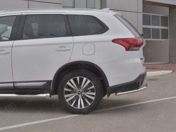 16 449 р. Защита заднего бампера (Ø42 мм, нержавейка) SLITKOFF Mitsubishi Outlander GF 3-ий рестайлинг (2018-2022)  с доставкой в г. Горно‑Алтайск. Увеличить фотографию 3