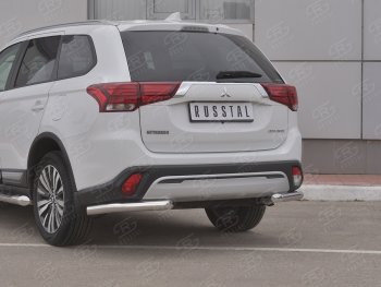 13 899 р. Защита заднего бампера (Ø63 мм уголки, нержавейка) SLITKOFF  Mitsubishi Outlander  GF (2018-2022) 3-ий рестайлинг  с доставкой в г. Горно‑Алтайск. Увеличить фотографию 3