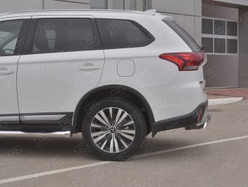 15 999 р. Защита заднего бампера (Ø75x42 мм, нержавейка) Russtal Mitsubishi Outlander GF 3-ий рестайлинг (2018-2022)  с доставкой в г. Горно‑Алтайск. Увеличить фотографию 3