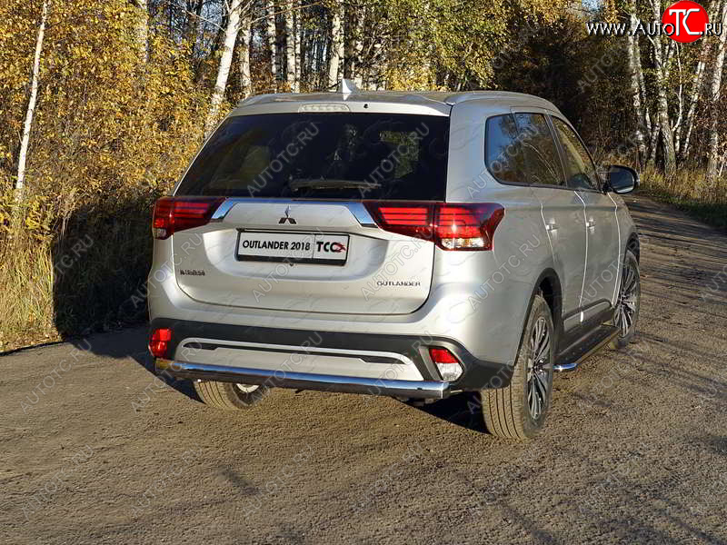 24 099 р. Защита заднего бампера (овальная) ТСС (нержавейка d75х42 мм)  Mitsubishi Outlander  GF (2018-2022) 3-ий рестайлинг  с доставкой в г. Горно‑Алтайск