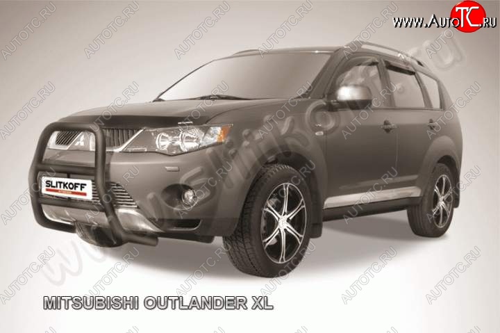 20 449 р. Кенгурятник d57 высокий Mitsubishi Outlander XL (CW)  дорестайлинг (2005-2009) (Цвет: серебристый)  с доставкой в г. Горно‑Алтайск