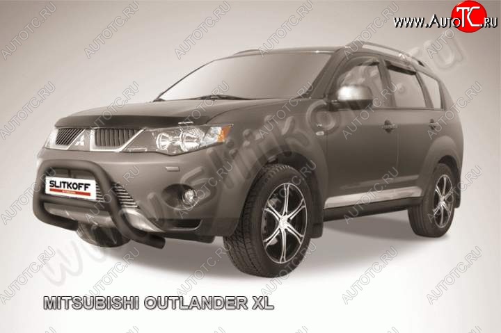 23 599 р. Кенгурятник d76 низкий Mitsubishi Outlander XL (CW)  дорестайлинг (2005-2009) (Цвет: серебристый)  с доставкой в г. Горно‑Алтайск