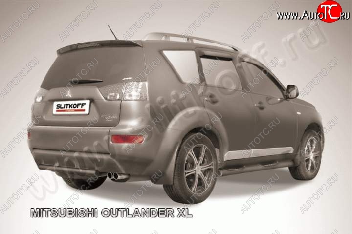 6 399 р. Защита задняя Slitkoff Mitsubishi Outlander XL (CW)  дорестайлинг (2005-2009) (Цвет: серебристый)  с доставкой в г. Горно‑Алтайск