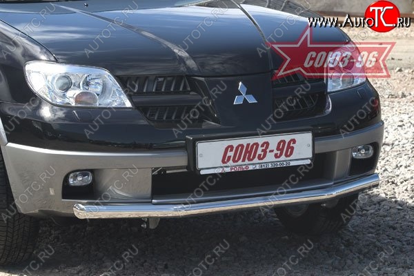 9 584 р. Защита переднего бампера одинарная Souz-96 (d60) Mitsubishi Outlander CU (2003-2009)  с доставкой в г. Горно‑Алтайск