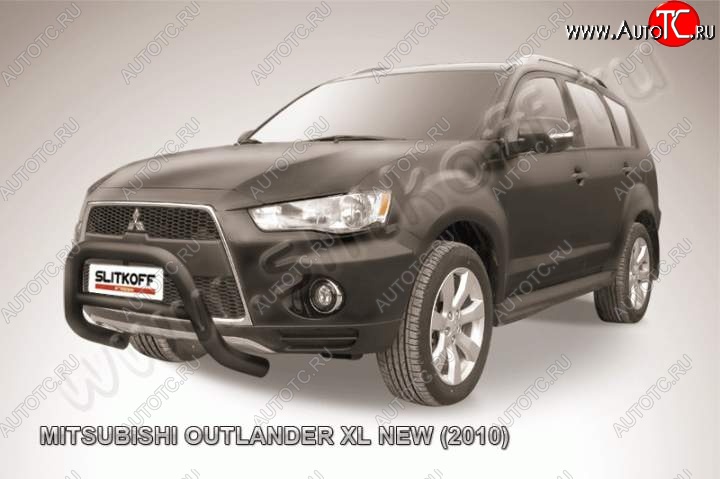 23 599 р. Кенгурятник d76 низкий Mitsubishi Outlander XL (CW)  рестайлинг (2010-2013) (Цвет: серебристый)  с доставкой в г. Горно‑Алтайск