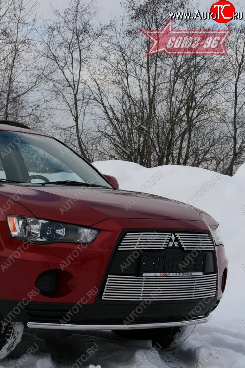 8 729 р. Защита переднего бампера из одинарной трубы диаметром 42мм Souz-96 Mitsubishi Outlander XL (CW)  рестайлинг (2010-2013)  с доставкой в г. Горно‑Алтайск