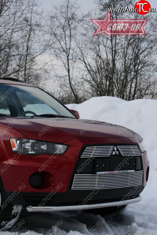 9 809 р. Защита переднего бампера из одинарной трубы (d60) Souz-96 Mitsubishi Outlander XL (CW)  рестайлинг (2010-2013)  с доставкой в г. Горно‑Алтайск