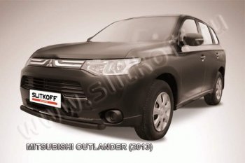 Защита переднего бампер Slitkoff (57 мм, короткая) Mitsubishi (Митсубиси) Outlander (Аутлэндэр)  GF (2012-2014) GF дорестайлинг