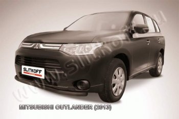 Защита переднего бампер Slitkoff (57 мм, длинная) Mitsubishi Outlander GF дорестайлинг (2012-2014)