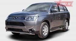 Защита переднего бампера диаметр трубы 42 мм Premium Souz-96 Mitsubishi Outlander GF дорестайлинг (2012-2014)