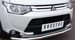 14 999 р. Одинарная защита переднего бампера диаметром 63 мм SLITKOFF  Mitsubishi Outlander  GF (2014-2016) 1-ый рестайлинг  с доставкой в г. Горно‑Алтайск. Увеличить фотографию 2