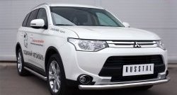 14 999 р. Одинарная защита переднего бампера диаметром 63 мм SLITKOFF  Mitsubishi Outlander  GF (2014-2016) 1-ый рестайлинг  с доставкой в г. Горно‑Алтайск. Увеличить фотографию 4