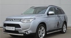 13 999 р. Одинарная защита переднего бампера диаметром 63 мм SLITKOFF  Mitsubishi Outlander  GF (2012-2014) дорестайлинг  с доставкой в г. Горно‑Алтайск. Увеличить фотографию 4