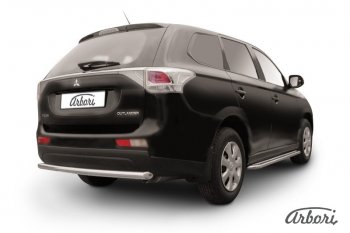 8 909 р. Защита заднего бампера Arbori (нержавейка, 1 труба d57 mm). Mitsubishi Outlander GF дорестайлинг (2012-2014)  с доставкой в г. Горно‑Алтайск. Увеличить фотографию 1