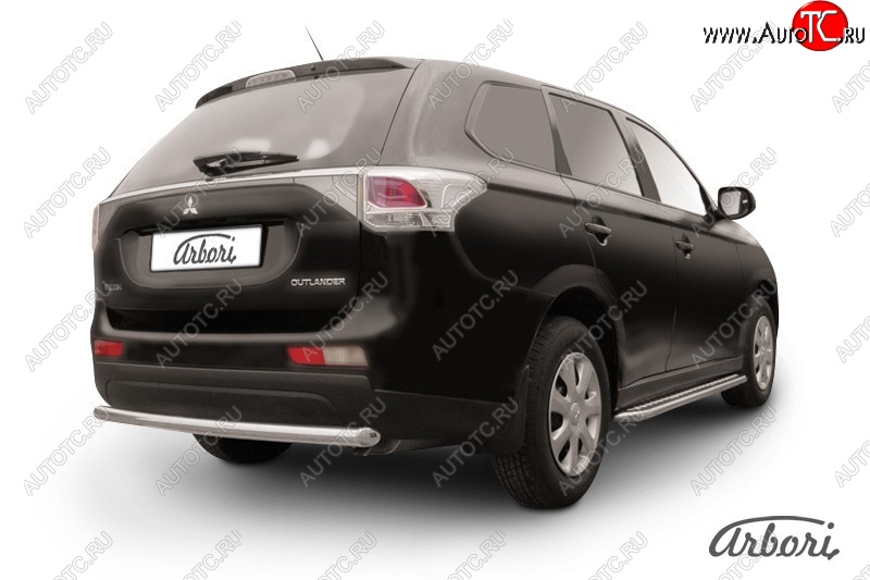 8 909 р. Защита заднего бампера Arbori (нержавейка, 1 труба d57 mm). Mitsubishi Outlander GF дорестайлинг (2012-2014)  с доставкой в г. Горно‑Алтайск