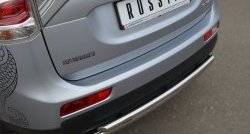 13 949 р. Защита заднего бампера (Ø63 и 42 мм, нержавейка) SLITKOFF Mitsubishi Outlander GF дорестайлинг (2012-2014)  с доставкой в г. Горно‑Алтайск. Увеличить фотографию 2