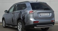 14 449 р. Защита заднего бампера (Ø76 и 42 мм, нержавейка) SLITKOFF Mitsubishi Outlander GF дорестайлинг (2012-2014)  с доставкой в г. Горно‑Алтайск. Увеличить фотографию 4