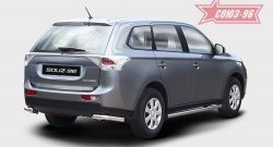 9 224 р. Защита заднего бампера из боковых уголков с диаметром 60 мм Souz-96 Mitsubishi Outlander GF дорестайлинг (2012-2014)  с доставкой в г. Горно‑Алтайск. Увеличить фотографию 1