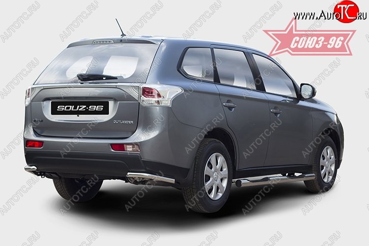 7 784 р. Защита заднего бампера из боковых уголков диаметром 42 мм SOUZ-96 Mitsubishi Outlander GF дорестайлинг (2012-2014)  с доставкой в г. Горно‑Алтайск