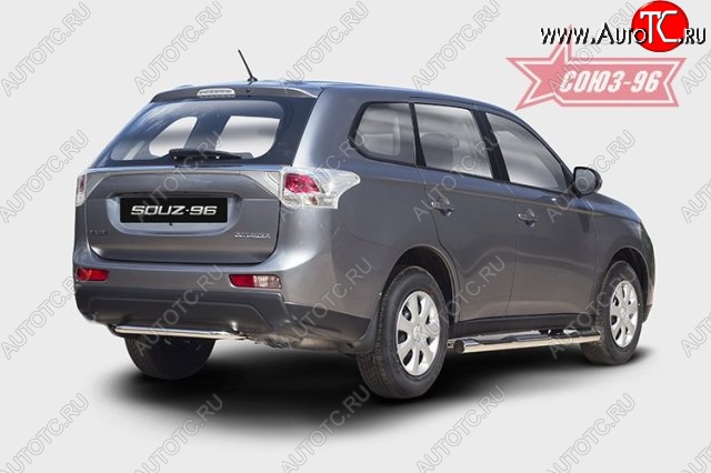 9 359 р. Узкая защита заднего бампера (d42) Souz-96 Mitsubishi Outlander GF дорестайлинг (2012-2014)  с доставкой в г. Горно‑Алтайск