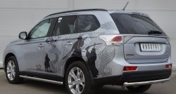 13 999 р. Одинарная защита заднего бампера из трубы диаметром 63 мм SLITKOFF  Mitsubishi Outlander  GF (2012-2014) дорестайлинг  с доставкой в г. Горно‑Алтайск. Увеличить фотографию 4