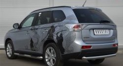 14 999 р. Одинарная защита заднего бампера из трубы диаметром 76 мм SLITKOFF  Mitsubishi Outlander  GF (2012-2014) дорестайлинг  с доставкой в г. Горно‑Алтайск. Увеличить фотографию 4