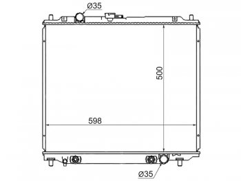 Радиатор двигателя (левый руль) (пластинчатый, МКПП/АКПП, DIESEL) SAT Mitsubishi (Митсубиси) Pajero (Паджеро) ( 2 V30/V40 5 дв.,  2 V20,  2 V30/V40) (1991-1999) 2 V30/V40 5 дв., 2 V20, 2 V30/V40 дорестайлинг, дорестайлинг, рестайлинг, рестайлинг