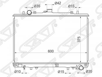 Радиатор двигателя (пластинчатый, 2.5, МКПП/АКПП) SAT Mitsubishi Pajero 2 V30/V40 5 дв. дорестайлинг (1991-1997)