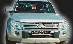 11 549 р. Накладка на передний бампер (Wagon) CT Mitsubishi Pajero 4 V80 дорестайлинг (2006-2011) (Неокрашенная)  с доставкой в г. Горно‑Алтайск. Увеличить фотографию 2